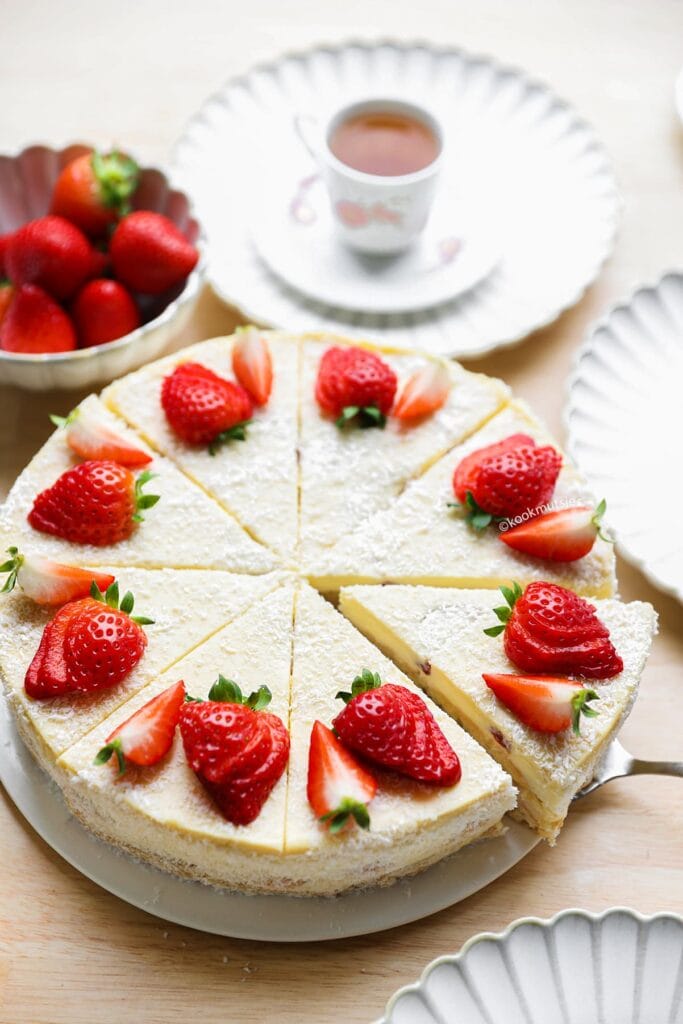 Aardbeien Taart eindresultaat Kookmutsjes