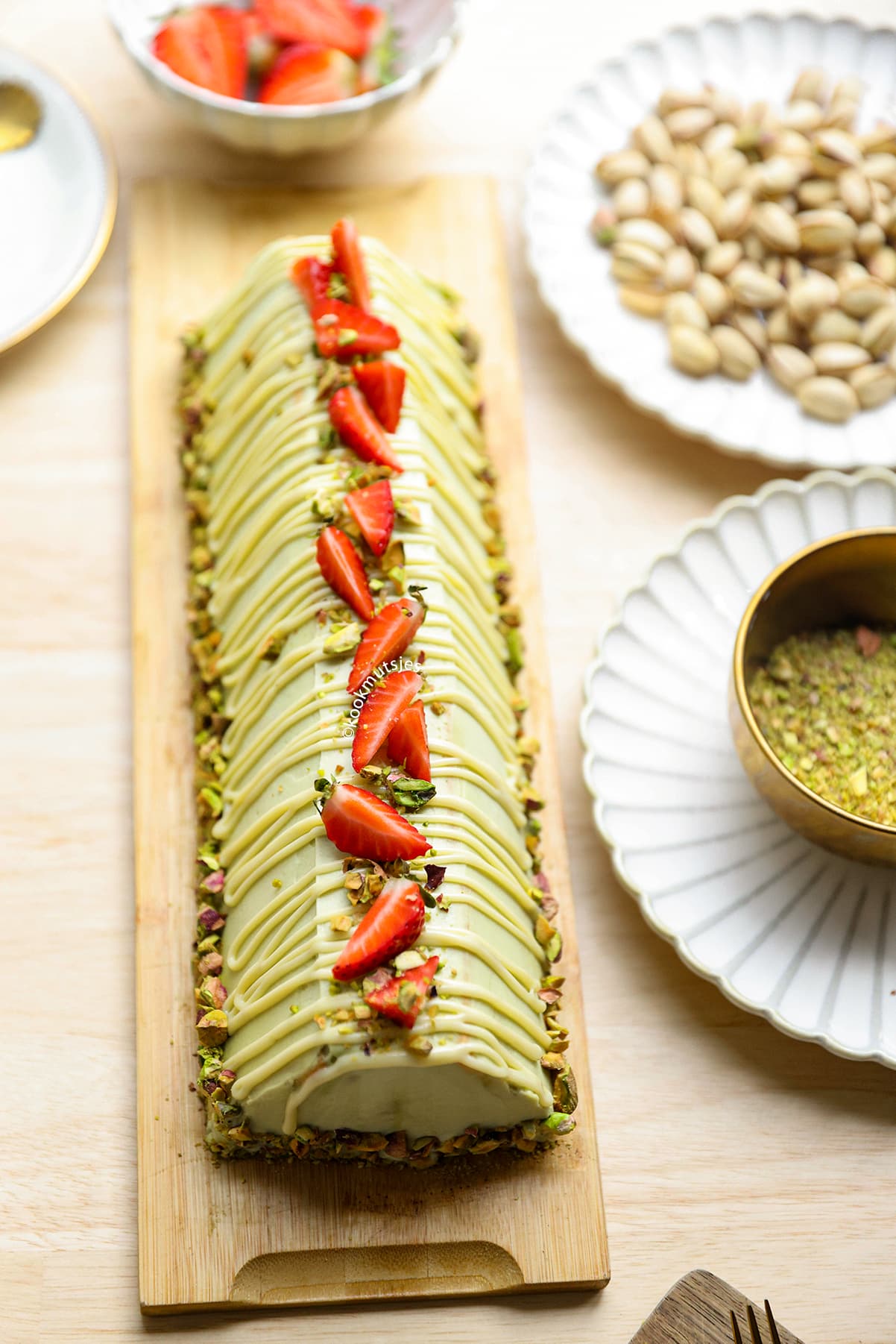 Pistache Dessert (No Bake) eindresultaat Kookmutsjes