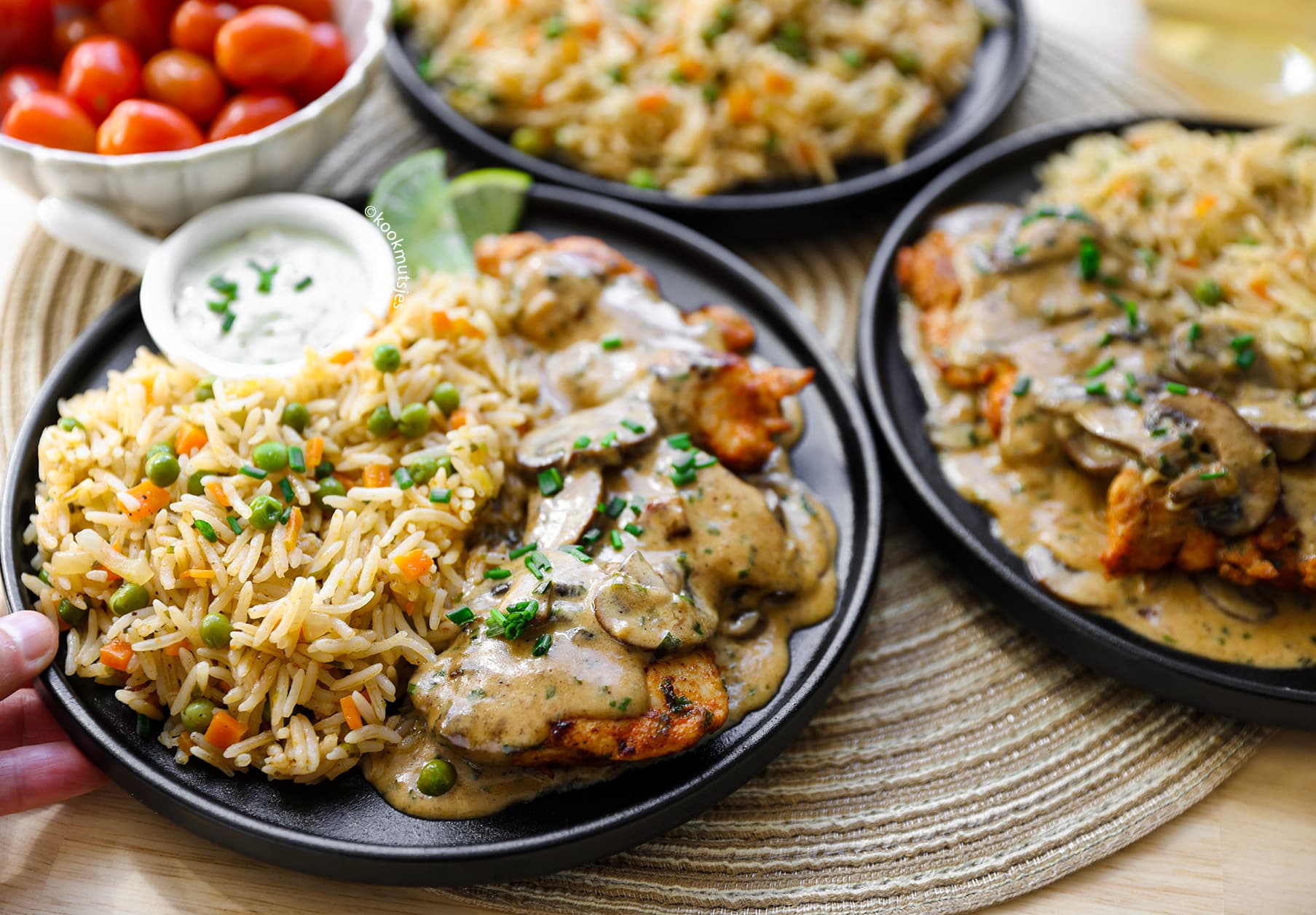 Rijst met Kip en Champignonsaus Kookmutsjes