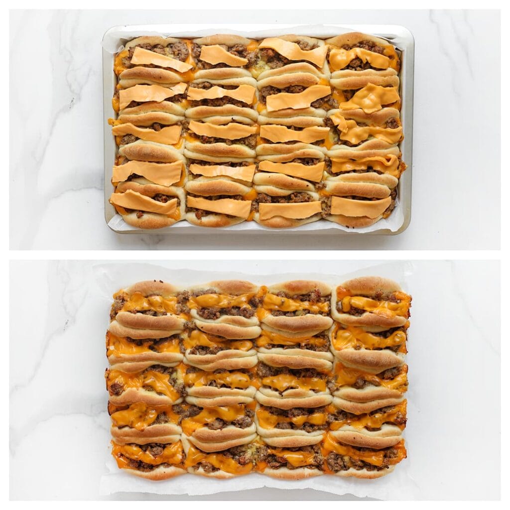 Leg het deeg op een met bakpapier beklede schaal. Plaats ze dicht tegen elkaar aan. Laat nogmaals 30 minuten rijzen, tot ze in omvang zijn verdubbeld.