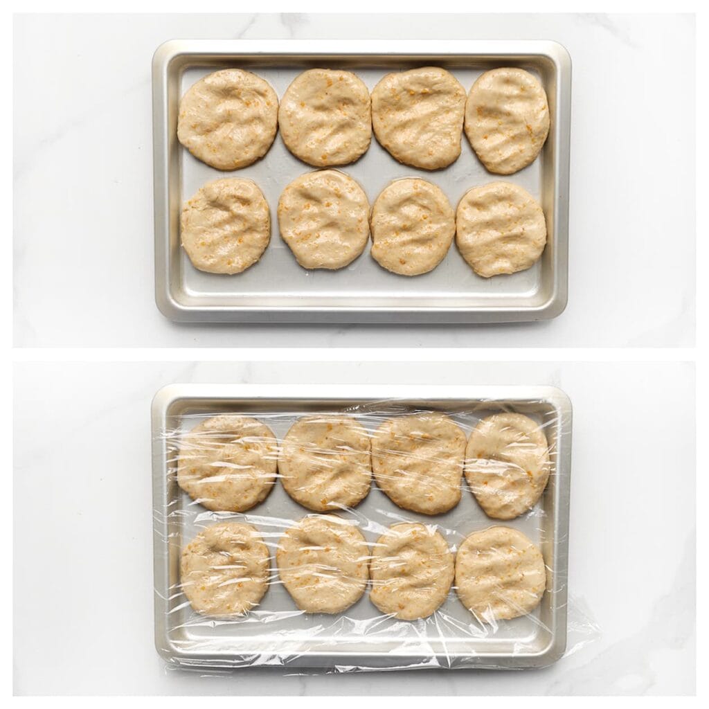 Dek de bollen af. Laat 30 minuten rusten.