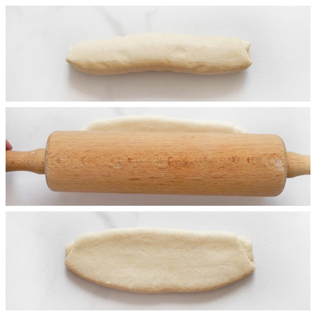Rol de staaf met een deegroller iets platter.