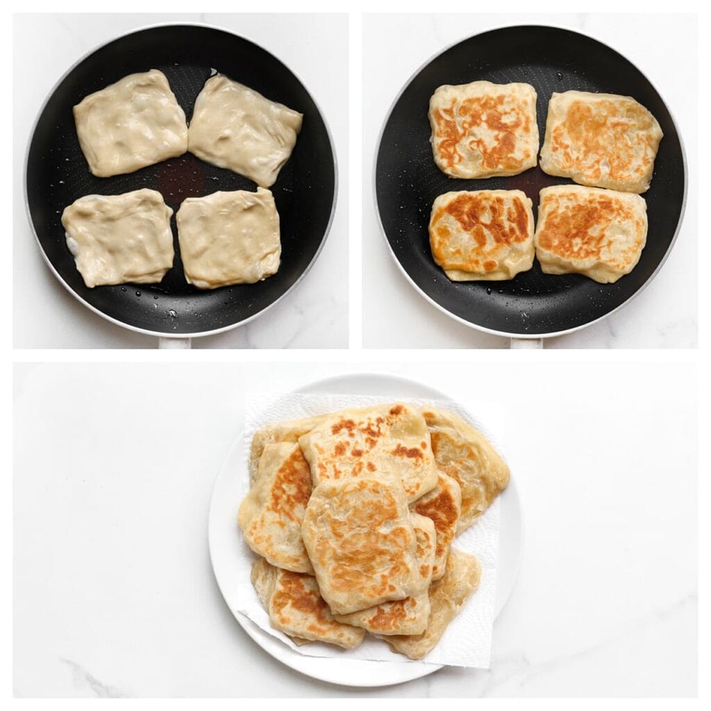 Bak de msmen in een koekenpan op middelhoog vuur aan beide kanten goudbruin en gaar.