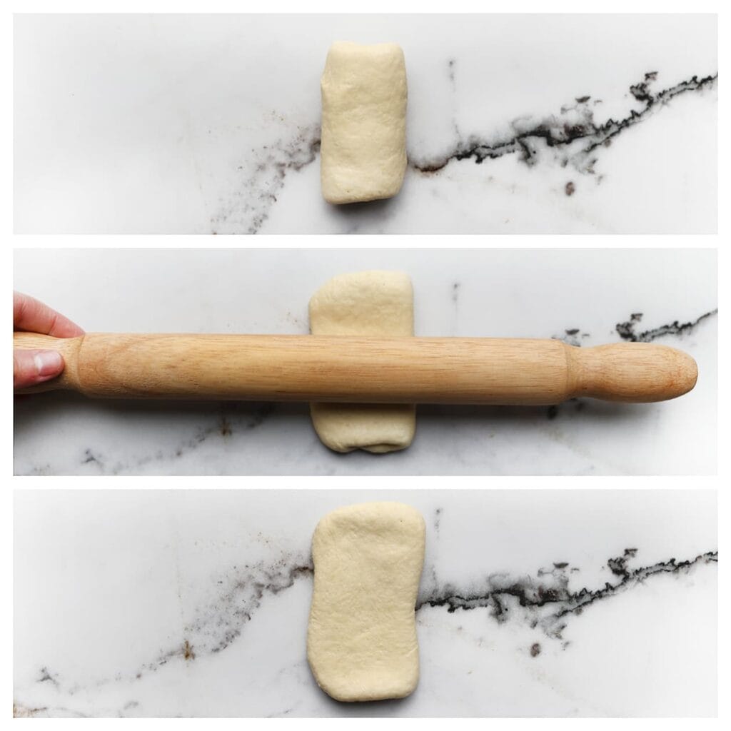 Rol opnieuw uit tot een rechthoek.