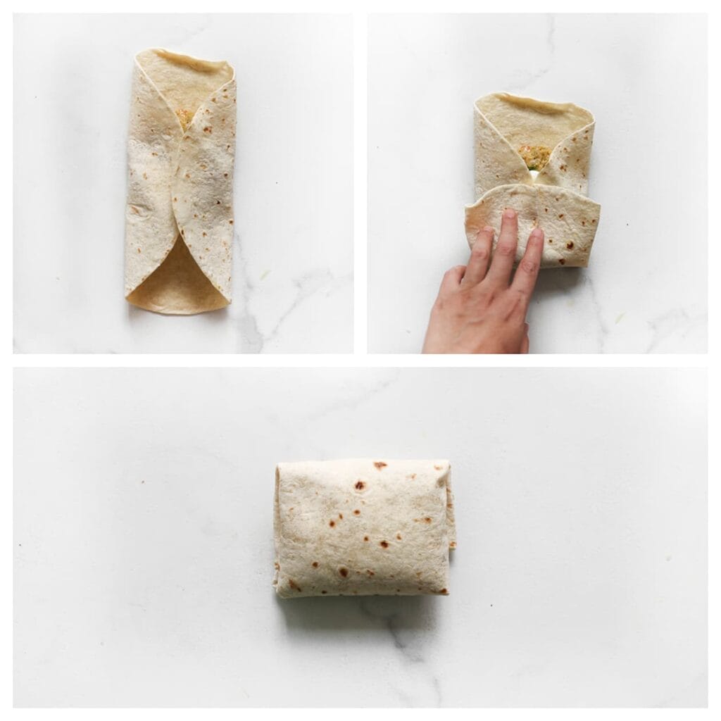 Vouw de wrap dicht tot een pakketje.
