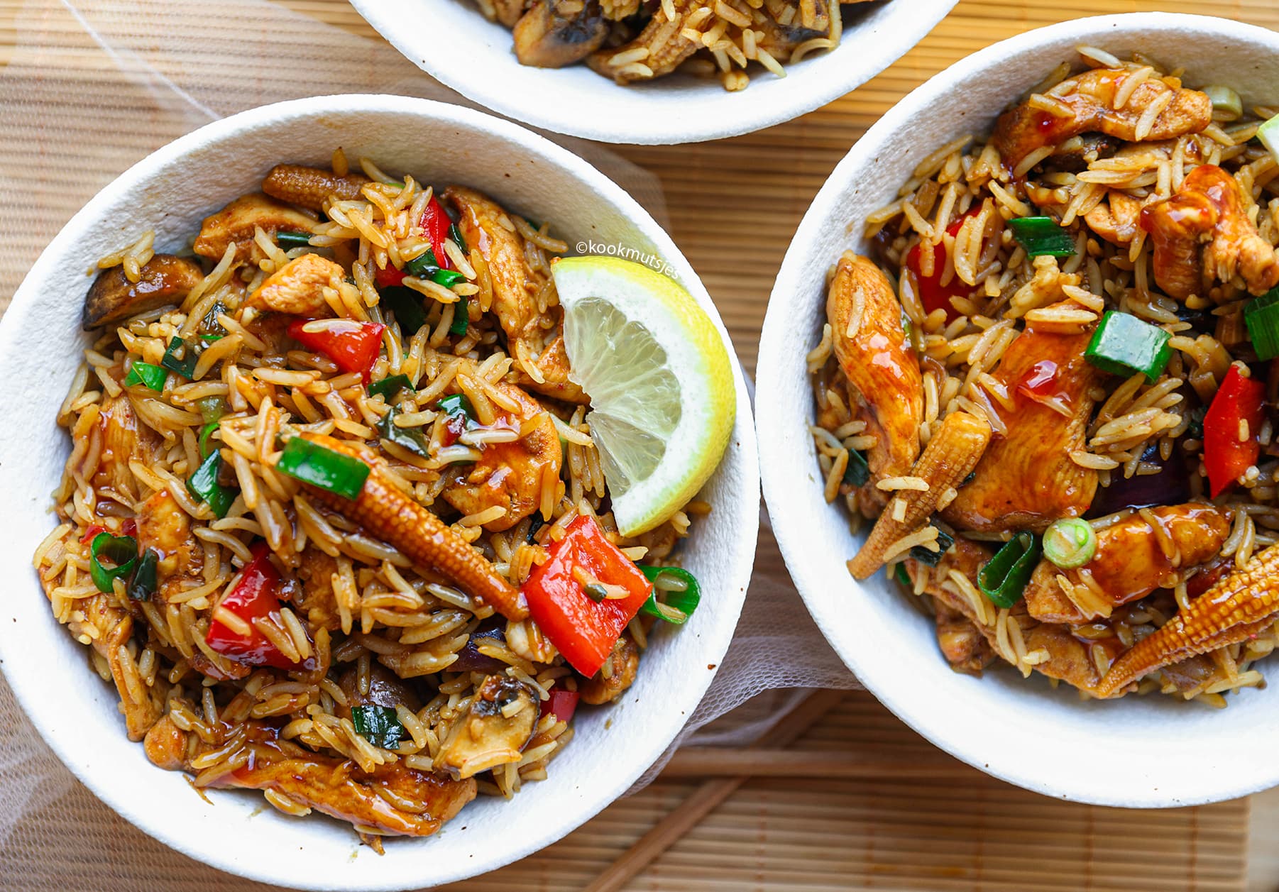 Wok met Kip, Rijst en Groenten